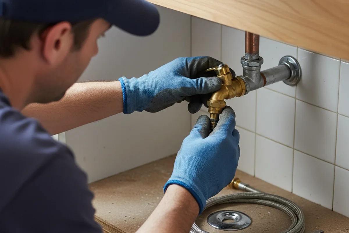 Shutoff valve and fitting work during Emergency Plumbing in Newton